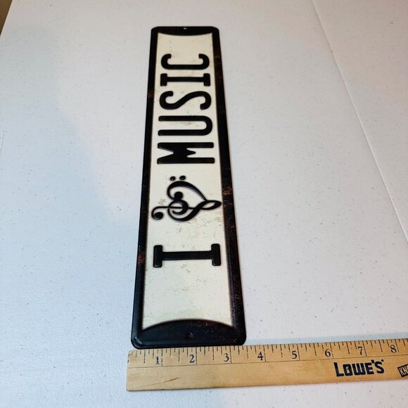 I Love Music Retro Vintage Look Metal Sign Wall Art Home Decor Raised Letters - Picture 3 of 9